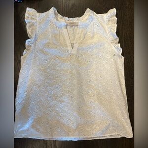Loft sleeveless eyelet blouse - L
